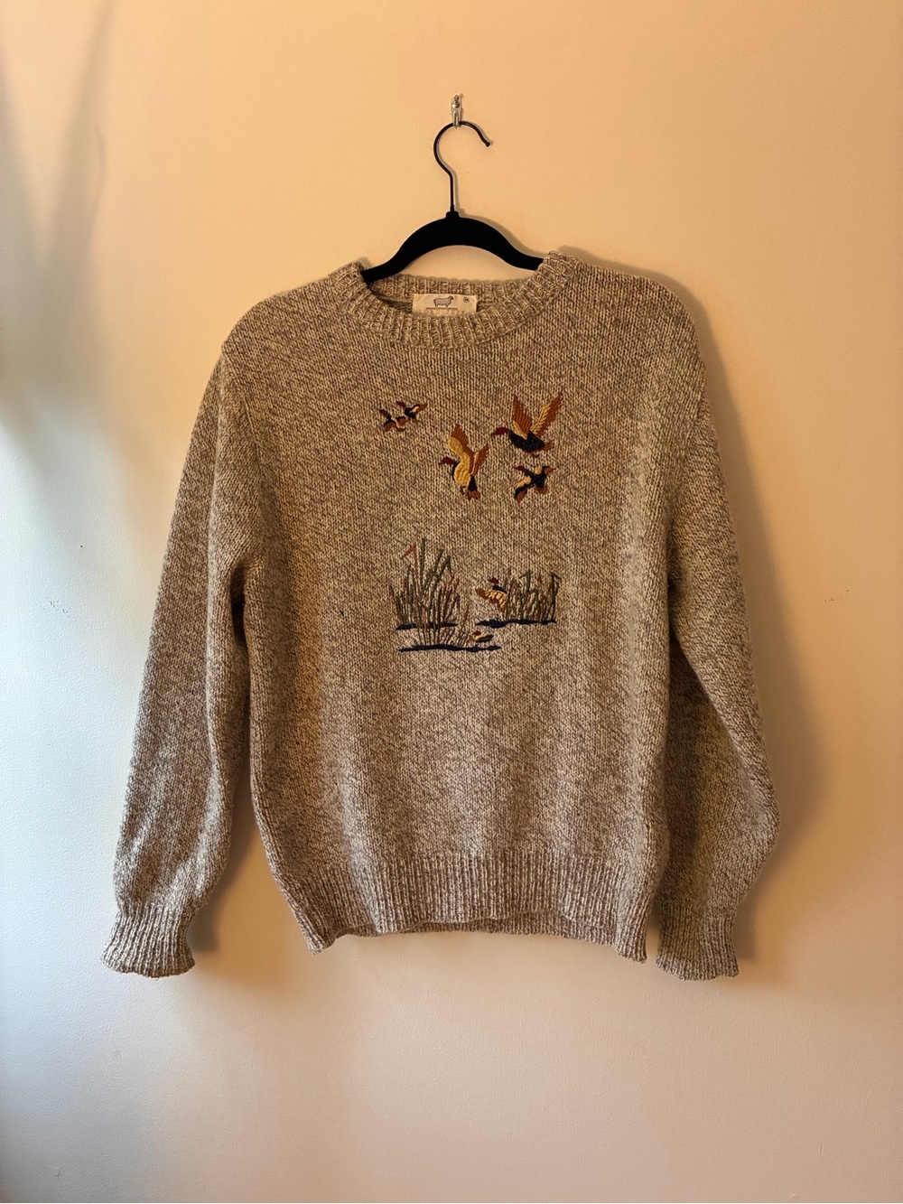 Vintage 80s Crewneck Sweater with Duck Embroidery (Ralph Lauren vibes)